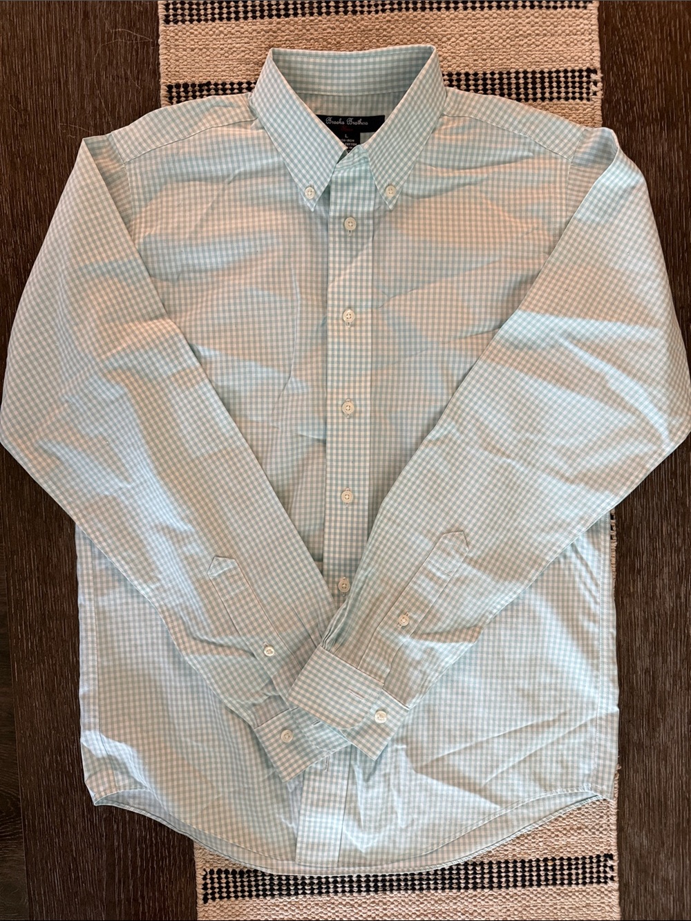 Brooks Brothers Light Mint Gingham Button-Down Shirt